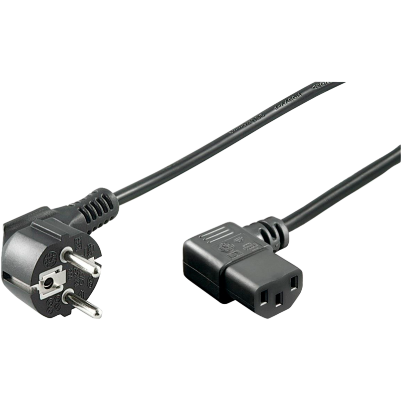 goobay Kaltgerätekabel gewinkelt Kabel, schwarz, 1,5 Meter