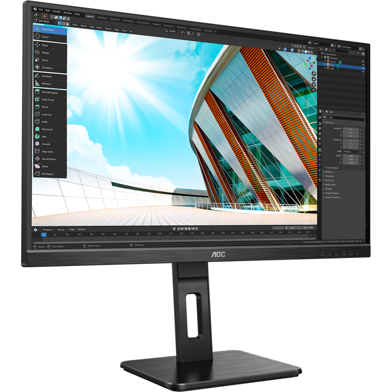 AOC 27P2Q LED-Monitor, schwarz, FullHD, IPS, 75 Hz, HDMI