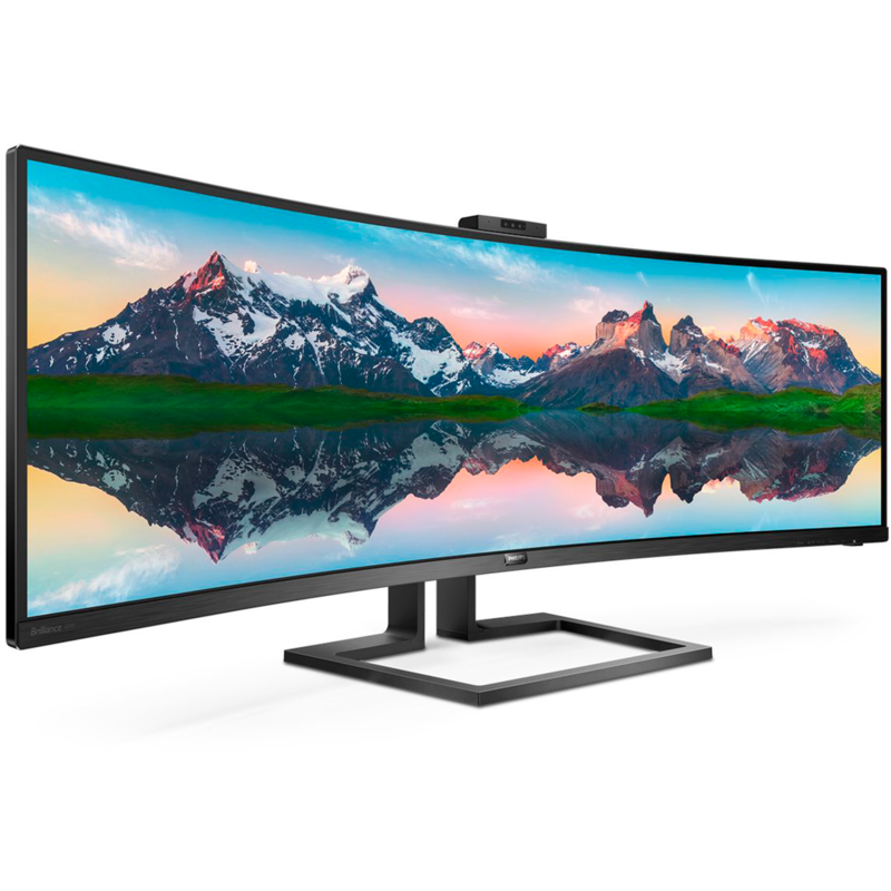 Philips 499P9H/00 LED-Monitor, schwarz, Dual QHD, VA, Curved, USB-C, Webcam