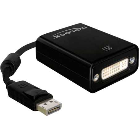 DeLOCK Adapter Displayport-Stecker > DVI-I-Buchse, schwarz, 12,5 cm