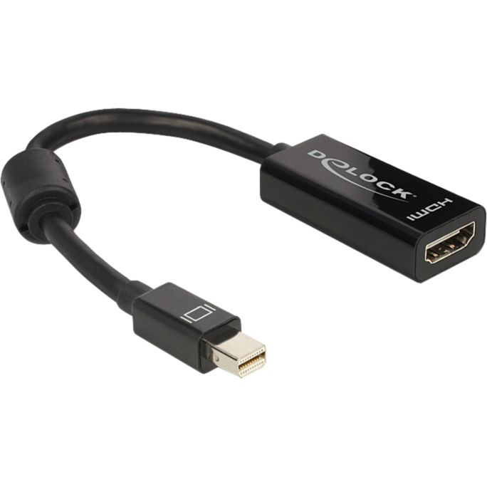 DeLOCK Adapter miniDisplayPort Stecker > HDMI Buchse, schwarz, 12cm