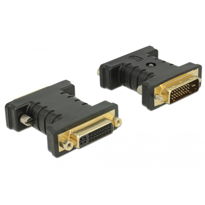 DeLOCK Adapter DVI 24+1 (Stecker) > DVI 24+5 (Buchse), EDID Emulator, schwarz