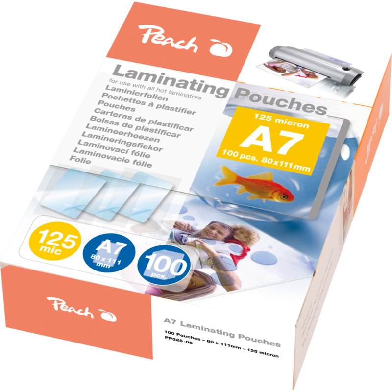 Peach Laminierfolie A7 125mic PP525-05 Folien, glänzend, 100 Stück