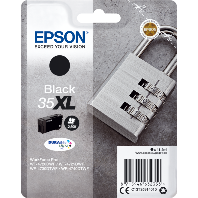 Epson Tinte schwarz 35XL (C13T35914010), DURABrite Ultra