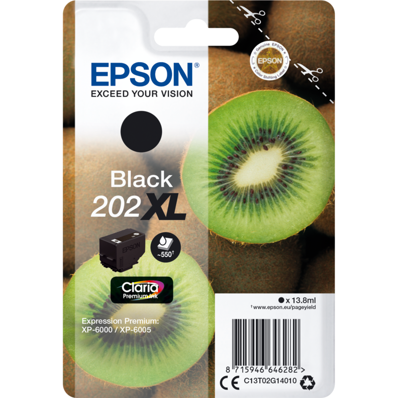 Epson Tinte schwarz 202XL (C13T02G14010), Claria Premium