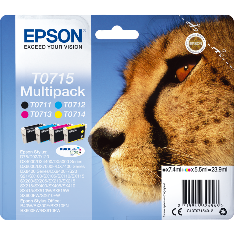 Epson Tinte Multipack T0715 (C13T07154012), DURABrite