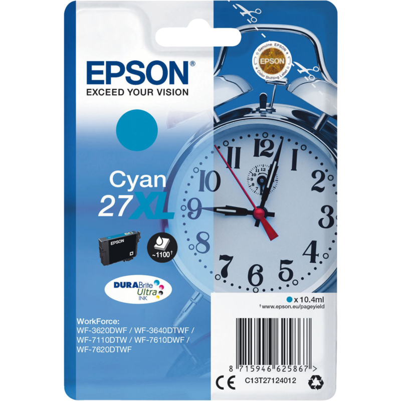 Epson Tinte cyan 27XL (C13T27124012), DURABrite Ultra